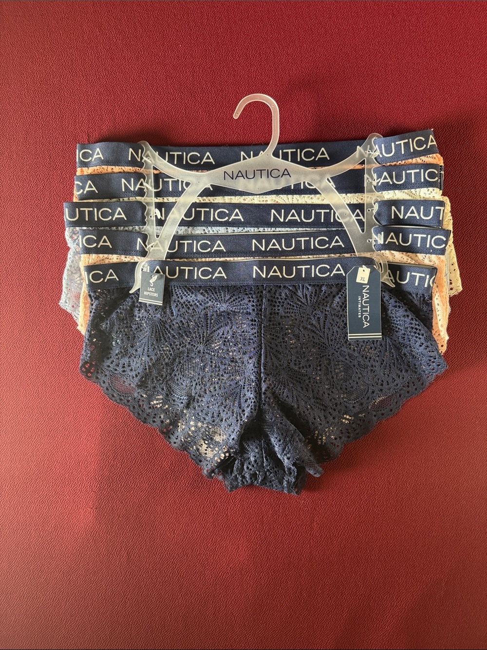 Nautica Women's Panties Lace Hipsters  with Branded Waistband XL